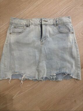 wild fable Light Blue Distressed Denim Midi Skirt